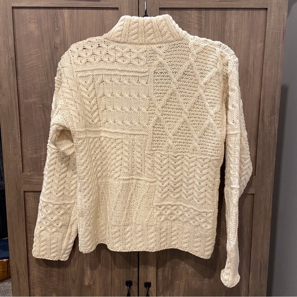 Carriag Donn small Marino Wool Thick Cable Knit Zip Up Sweater Cardigan - Picture 2 of 11